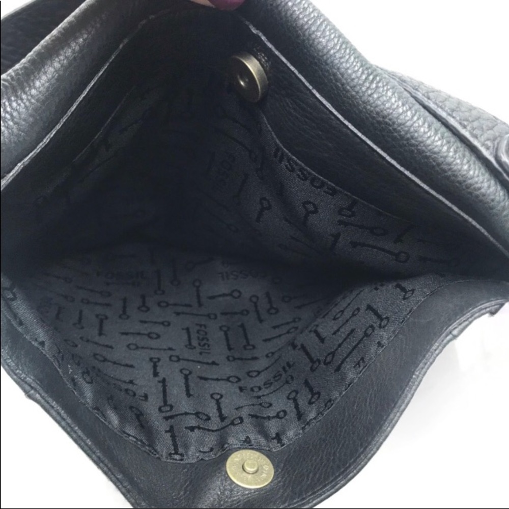 Fossil slim shoulder bag black leather - Picture 7 of 8